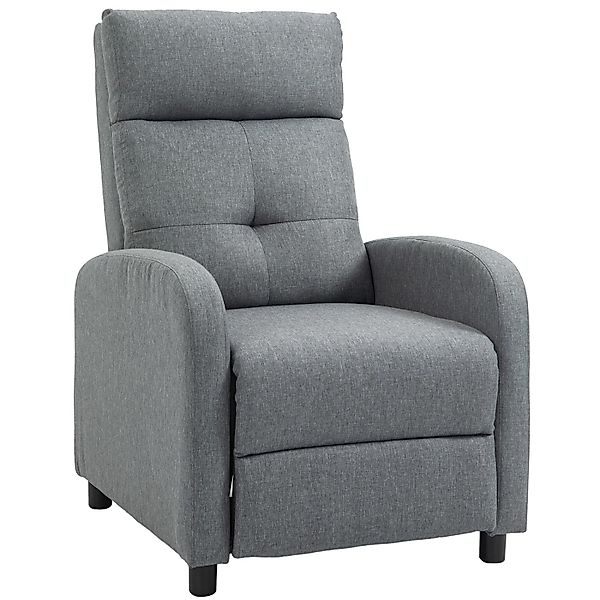 HOMCOM Fernsehsessel mit Liegefunktion Polyester Grau 87L x 67B x 98H cm günstig online kaufen
