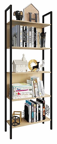 VCM Standregal "Holz Metall Stand Regal Büro Bücher Flakos 5fach" günstig online kaufen