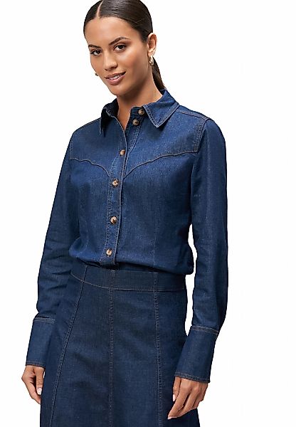 Zero Jeansbluse "Damen mit Knopfleiste" günstig online kaufen