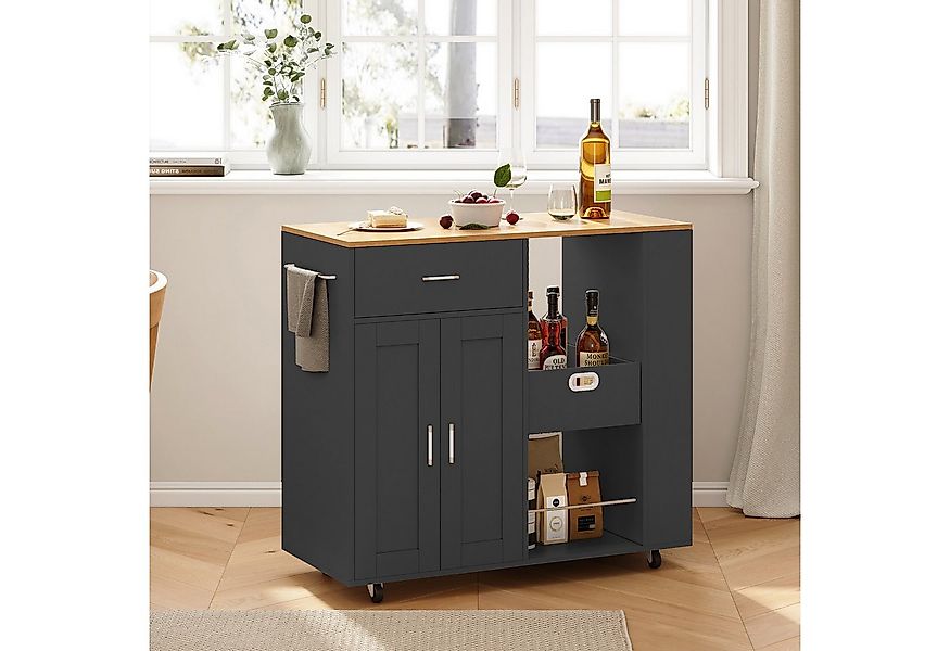 FUROKOY Kücheninsel Küchenwagen auf Rollen, Holz Bewegliche Kücheninsel, (m günstig online kaufen