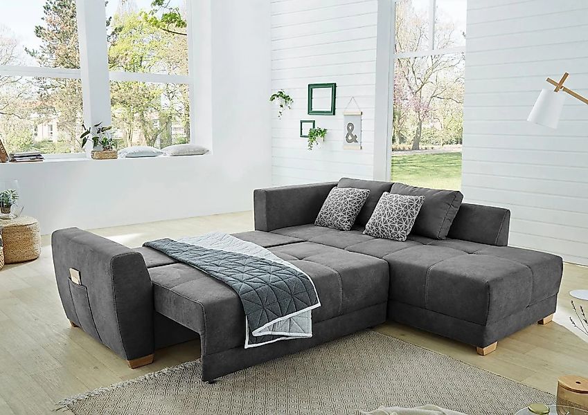 Jockenhöfer Gruppe Ecksofa "Luzern L-Form, B: 254 cm" mit Bettfunktion, Bet günstig online kaufen