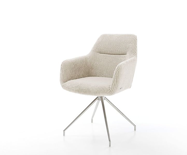 Esszimmerstuhl Pejo-Flex Cord Beige Kreuzgestell konisch Edelstahl Taschenf günstig online kaufen