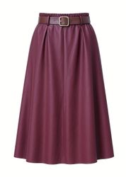 Mississhop Lederimitatrock Damen A-Linien Rock mit günstig online kaufen