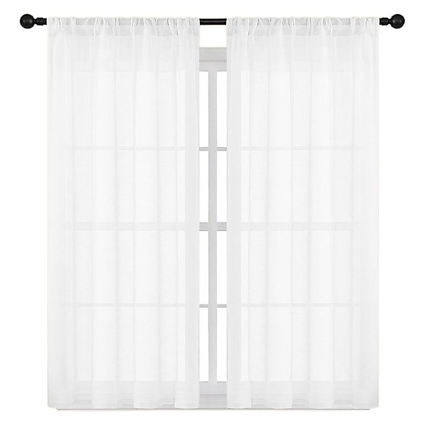 Refttenw Vorhang Voile Gardinen 2St Transparent günstig online kaufen
