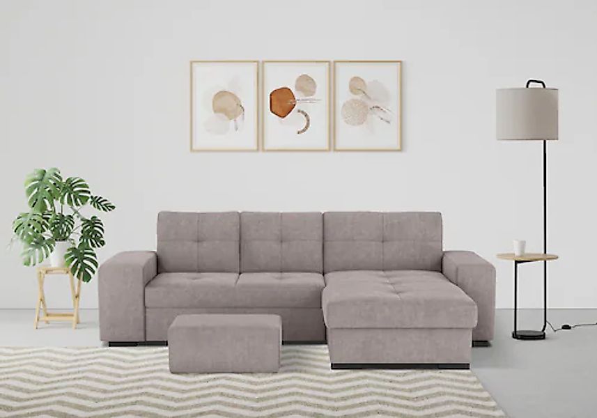 COTTA Ecksofa »Mattina L-Form«, mit Hocker, wahlweise mit Bettfunktion & Be günstig online kaufen