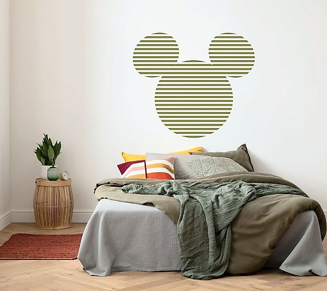 Komar Wandtattoo "Mickey Head Stripes - Größe 125 x 125 cm", (1 St.), rund günstig online kaufen