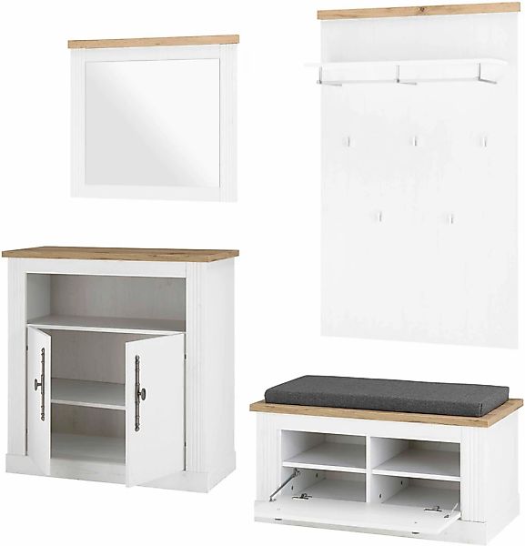 Home affaire Garderoben-Set "WESTMINSTER TOPSELLER" Schuhbank, Spiegel, Kom günstig online kaufen