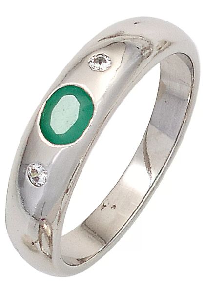 JOBO Silberring, 925 Silber mit Smaragd und Zirkonia günstig online kaufen