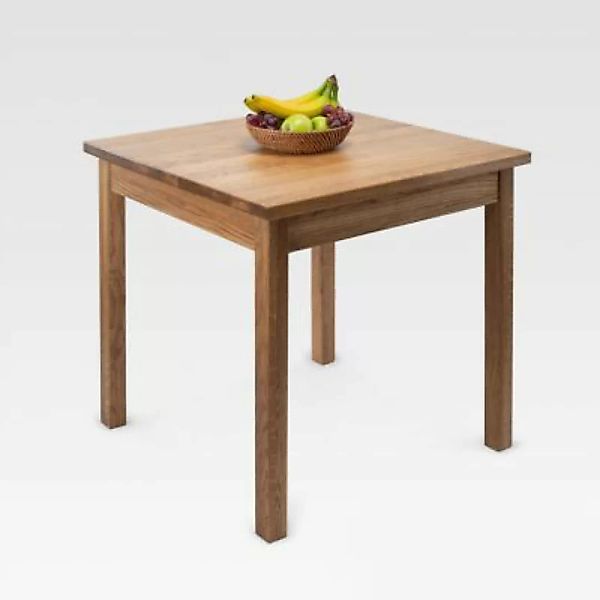 Rikmani Küchentisch BARRO Massivholz 75 cm hellbraun günstig online kaufen