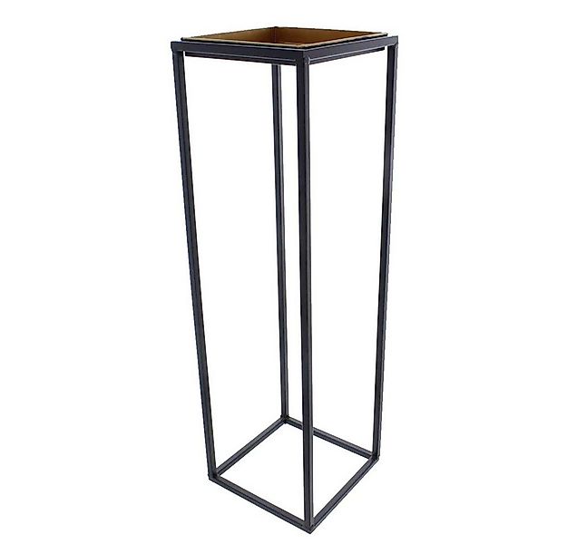 MICA Blumentopf Pflanzständer Säule schwarz/gold - ca. 24 x 24 x 80 cm günstig online kaufen