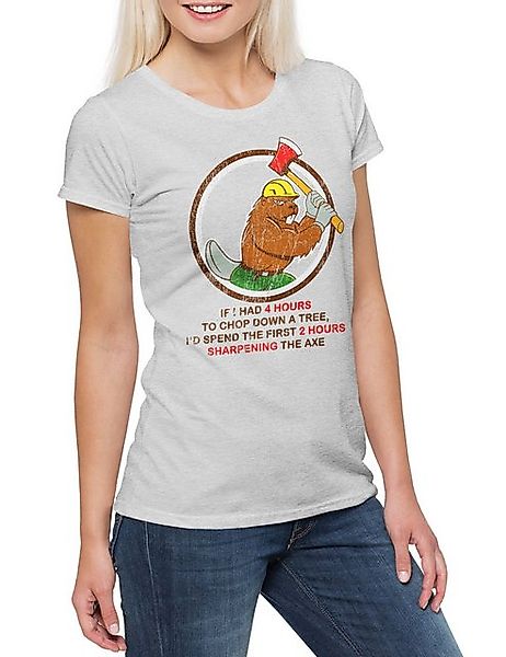 Urban Backwoods Print-Shirt Chop Down A Tree Damen T-Shirt Holzfäller Axt W günstig online kaufen