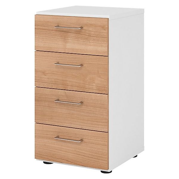 bümö Aktenschrank smart Schubladen Schrank - 4 Schübe Dekor: Weiß/Nussbaum günstig online kaufen