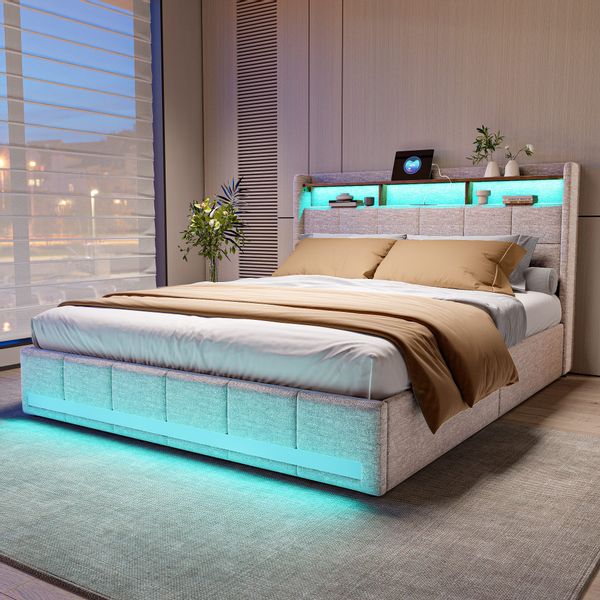 Furnishings Home Polsterbett LED Doppelbett 140x200cm, günstig online kaufen