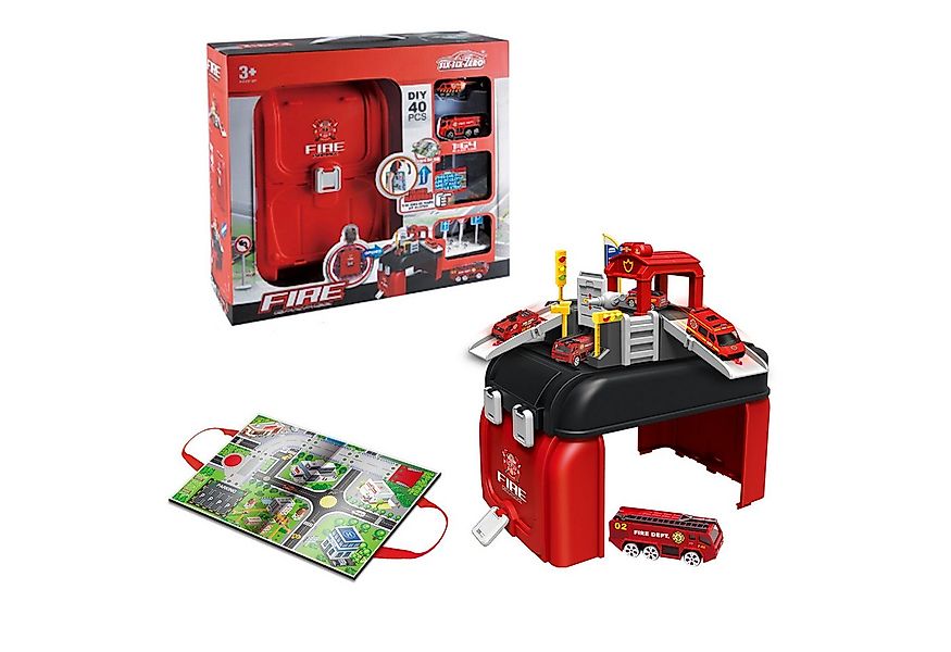 Esun Spiel-Parkhaus Parkhaus für Kinder, Parkgarage Feuerwehr und Polizei S günstig online kaufen