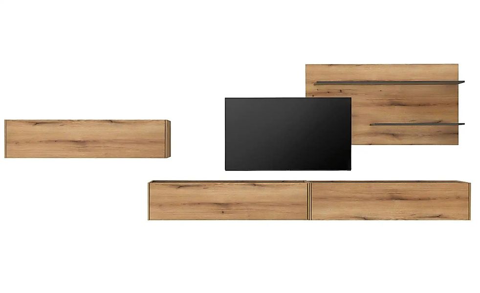 Wohnwand   ¦ holzfarben ¦ Maße (cm): B: 400 H: 180 Kommoden & Sideboards > günstig online kaufen