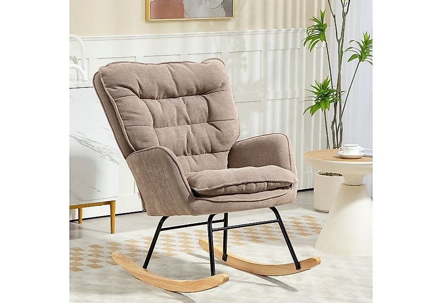 HOMCOM Schaukelstuhl mit Chenilleoptik (Schwingsessel, 1 St), bis 120 kg Be günstig online kaufen