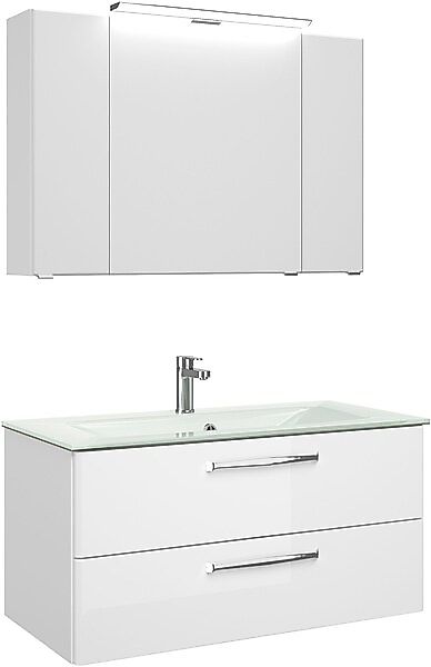 Saphir Badmöbel-Set »Trentino 2-teilig Glas-Waschtisch, Spiegelschrank mit günstig online kaufen