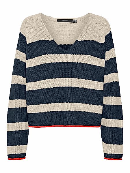 Vero Moda V-Ausschnitt-Pullover VMFABULOUS LS V-NECK SHORT PULLOVER BOO günstig online kaufen