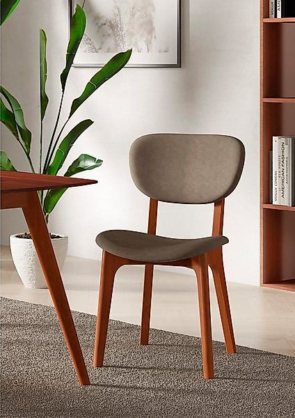 Home affaire Stuhl COZY Made in Italy (Set, 2 St), Gestell in Buche, Kirsch günstig online kaufen