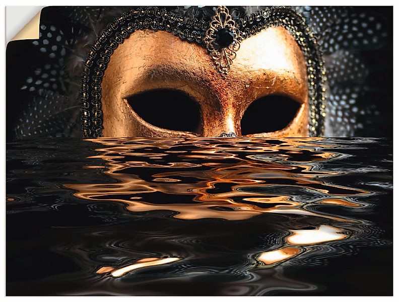 Artland Wandbild "Venezianische Maske mit Blattgold", Karneval, (1 St.), al günstig online kaufen