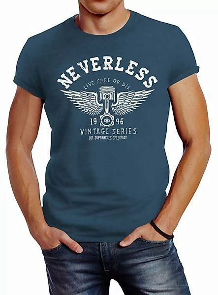 Neverless Print-Shirt Herren T-Shirt Biker Motorrad Motorblock Engine Flüge günstig online kaufen