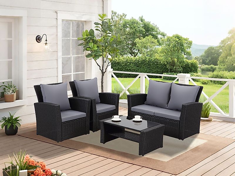 MeXo Gartenlounge-Set SGS zertifiziert, Handgefertigtes Poly günstig online kaufen