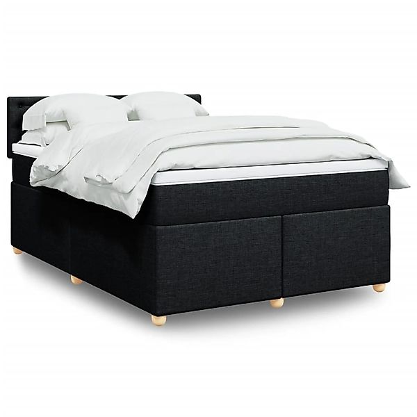 vidaXL Boxspringbett mit Matratze Schwarz 140x200 cm Stoff 3289019 günstig online kaufen