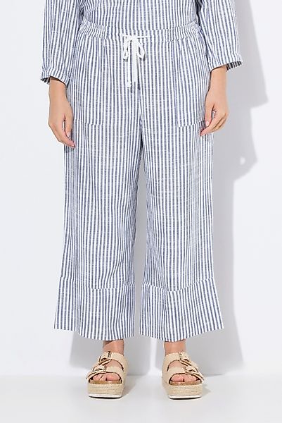 Ulla Popken Schlupfhose Leinenmix-Culotte Rose Streifen günstig online kaufen