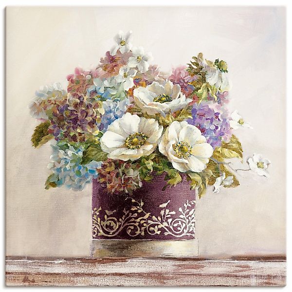 Artland Wandbild "Anemonen in Auberginer Hutschachtel" 1 Stk. tlg. als Lein günstig online kaufen