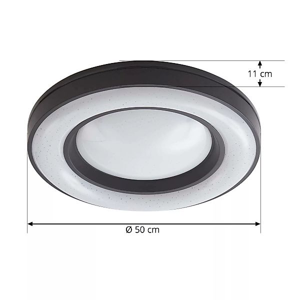 Lindby Aaesha LED-Deckenlampe weiß/schwarz Ø50,5cm günstig online kaufen