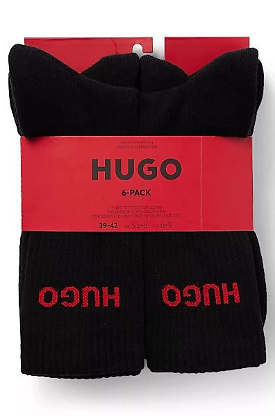 HUGO Underwear Socken "6P QS RIB LOGO CC", (Packung, 6er Pack), mit eingest günstig online kaufen