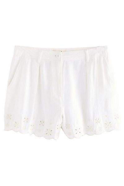 Next Shorts Shorts mit Leinenanteil, Stickerei und Bogenkanten (1-tlg) günstig online kaufen