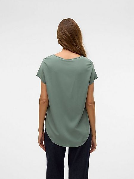 Vero Moda Blusenshirt Bluse Kurzarm Rundhals Basic Regular Fit 8289 in Grün günstig online kaufen