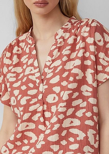 QS Kurzarmbluse Bluse aus Musselin Raffung günstig online kaufen