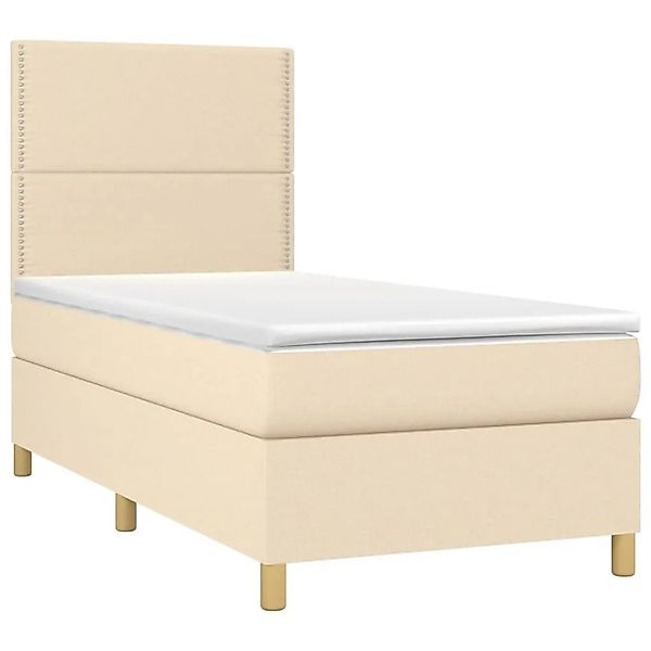 vidaXL Boxspringbett mit Matratze Creme 90x200 cm Stoff 3142230 günstig online kaufen