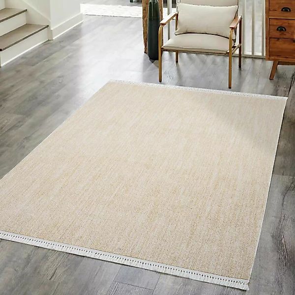 Carpet City Teppich »CLASICO 0052«, rechteckig, Kurzflor, Fransen, Meliert, günstig online kaufen