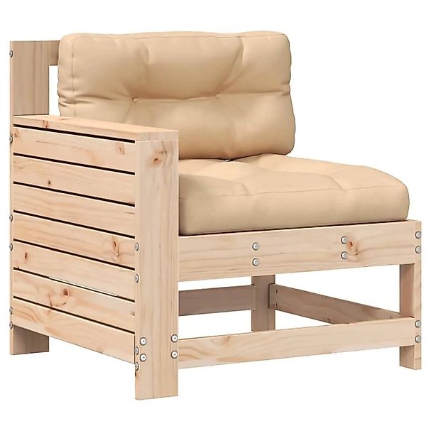vidaXL Gartensofa mit Armlehne und Kissen Massivholz Kiefer 844919 günstig online kaufen