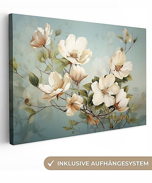 OneMillionCanvasses® Leinwandbild Blumen - Weiß - Natur - Vintage, Fotodruc günstig online kaufen