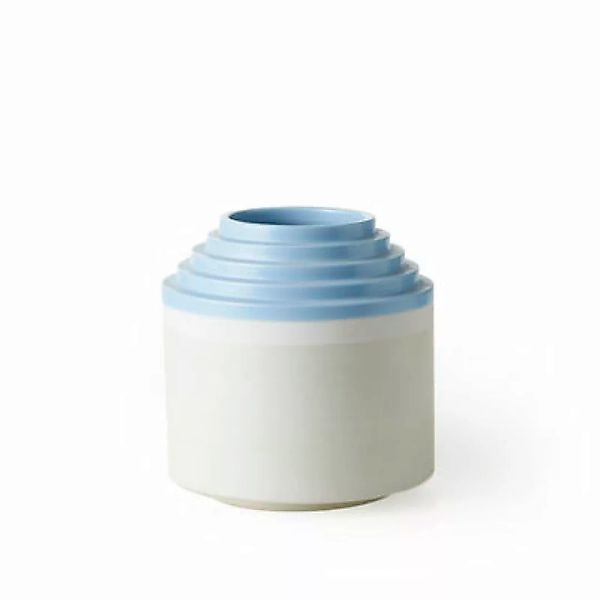 Vase Projet Memphis - Stepped keramik blau weiß / By Ettore Sottsass - Bito günstig online kaufen