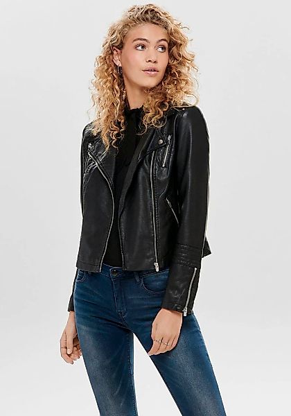 ONLY Lederimitatjacke "ONLGEMMA – Bikerjacke mit asymmetrischem Reißverschl günstig online kaufen