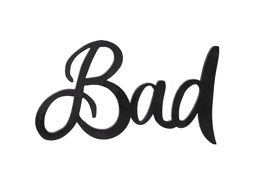 Logbuch-Verlag Dekofigur Schriftzug Bad Türschild aus Holz schwarz Badezimm günstig online kaufen