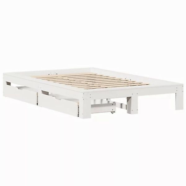 vidaXL Bett Massivholzbett ohne Matratze Weiß 120x190 cm Kiefernholz günstig online kaufen