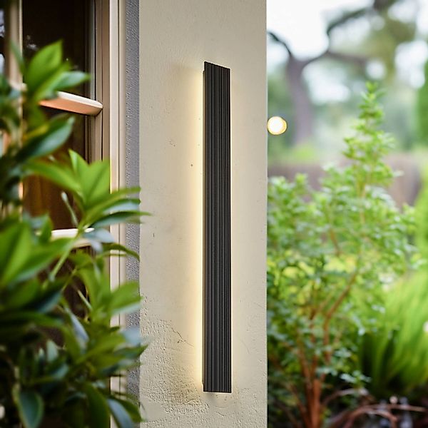 Lucande LED-Außenwandleuchte Melira, Höhe 100cm, anthrazit günstig online kaufen
