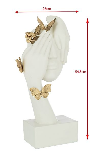 MF Dekoobjekt Gesicht mit Schmetterlingen Skulptur, günstig online kaufen