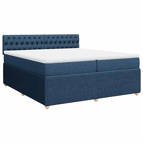vidaXL Boxspringbett mit Matratze Blau 200x200 cm Stoff 3287576 günstig online kaufen