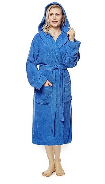 Arus Damenbademantel Pandora, waden lang, mit Kapuze, 100% Baumwolle, für S günstig online kaufen