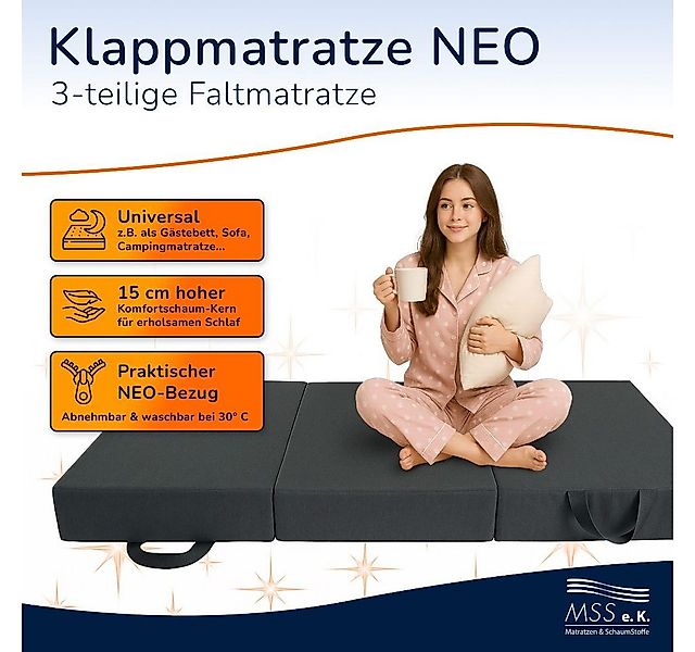Klappmatratze Klappmatratze Neo, MSS e.K., 15 cm hoch, abnehmbarer Bezug günstig online kaufen