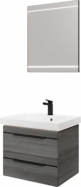 Saphir Badmöbel-Set "Balto 2-teilig Mineralmarmor-Waschtisch mit LED-Spiege günstig online kaufen