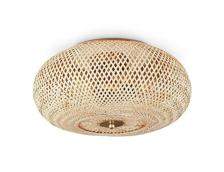 hofstein Deckenleuchte »Decollatura« runde Deckenlampe aus Holz/Metall in N günstig online kaufen