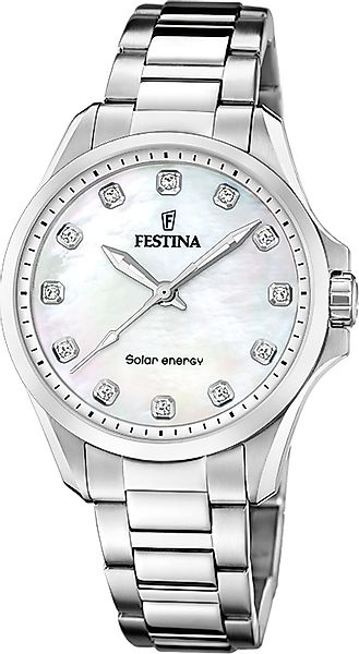 Festina Solaruhr Festina Damenuhr Edelstahl silber, günstig online kaufen